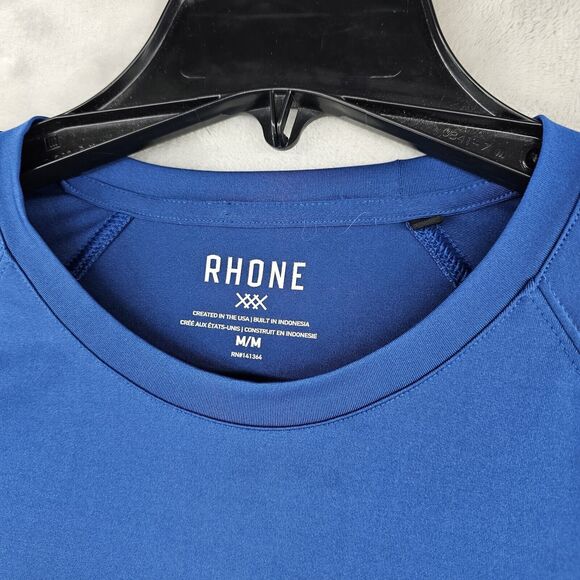 Rhone Mens Medium Blue Athletic Shirt Polyester Wicking Gym‎ Running - Picture 2 of 7